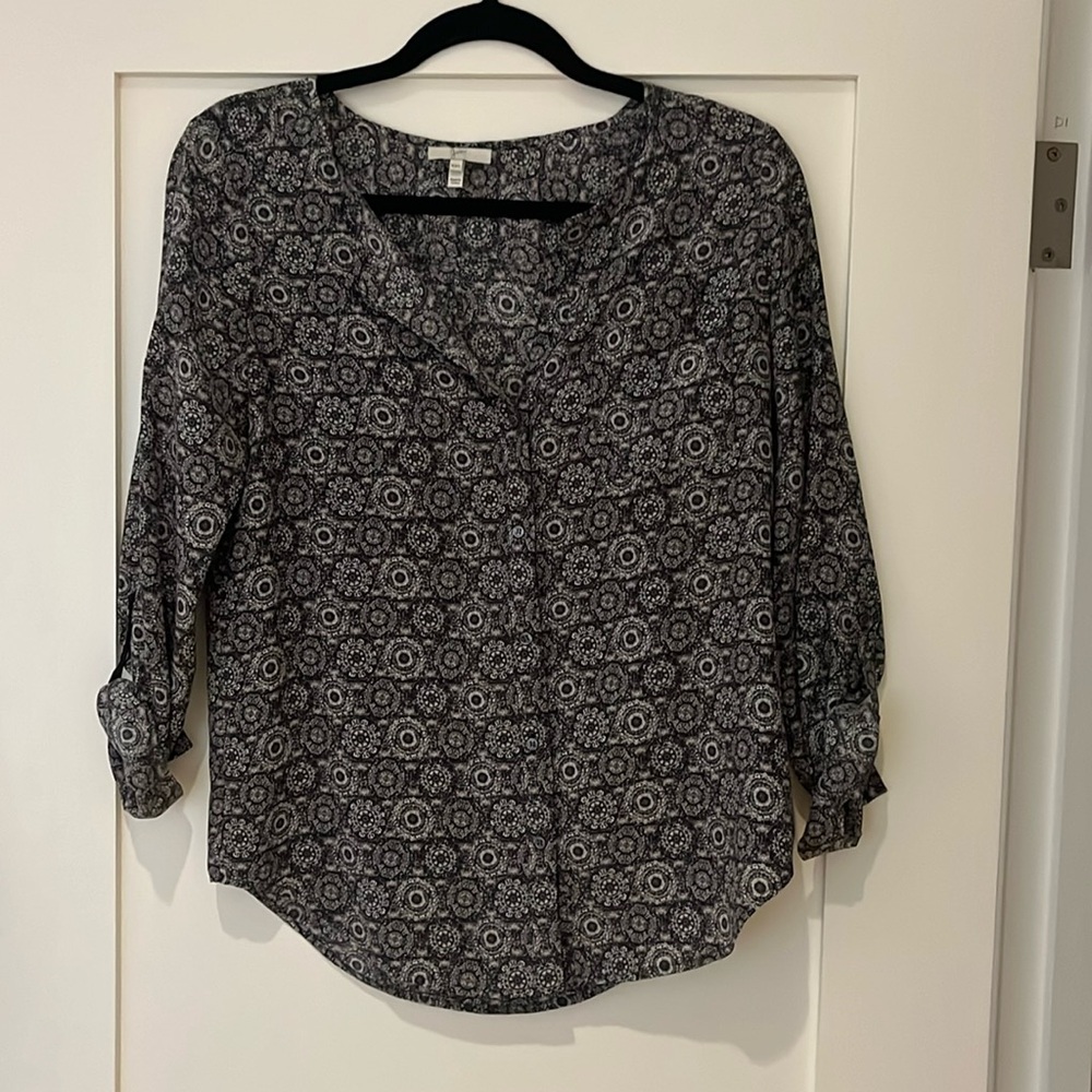 Joie Paisley, silky, button-down shirt in pristine condition